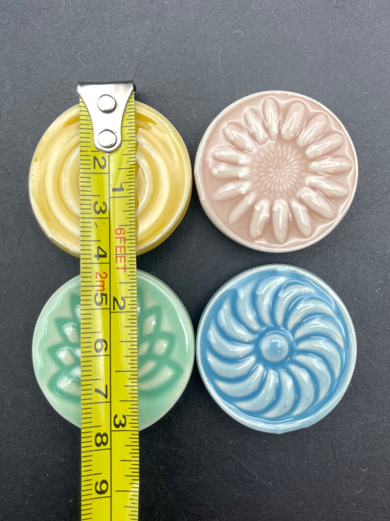 Pastel colored magnets, set of four handmade ceramic fridge magnets with neodymium magnets by Fabulousfungi image 8