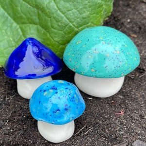 Three hand crafted ceramic toadstools Fabulous Fungi by Fabulousfungi- T458