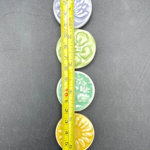 Pastel colored magnets, set of four handmade ceramic fridge magnets with neodymium magnets by Fabulousfungi image 8