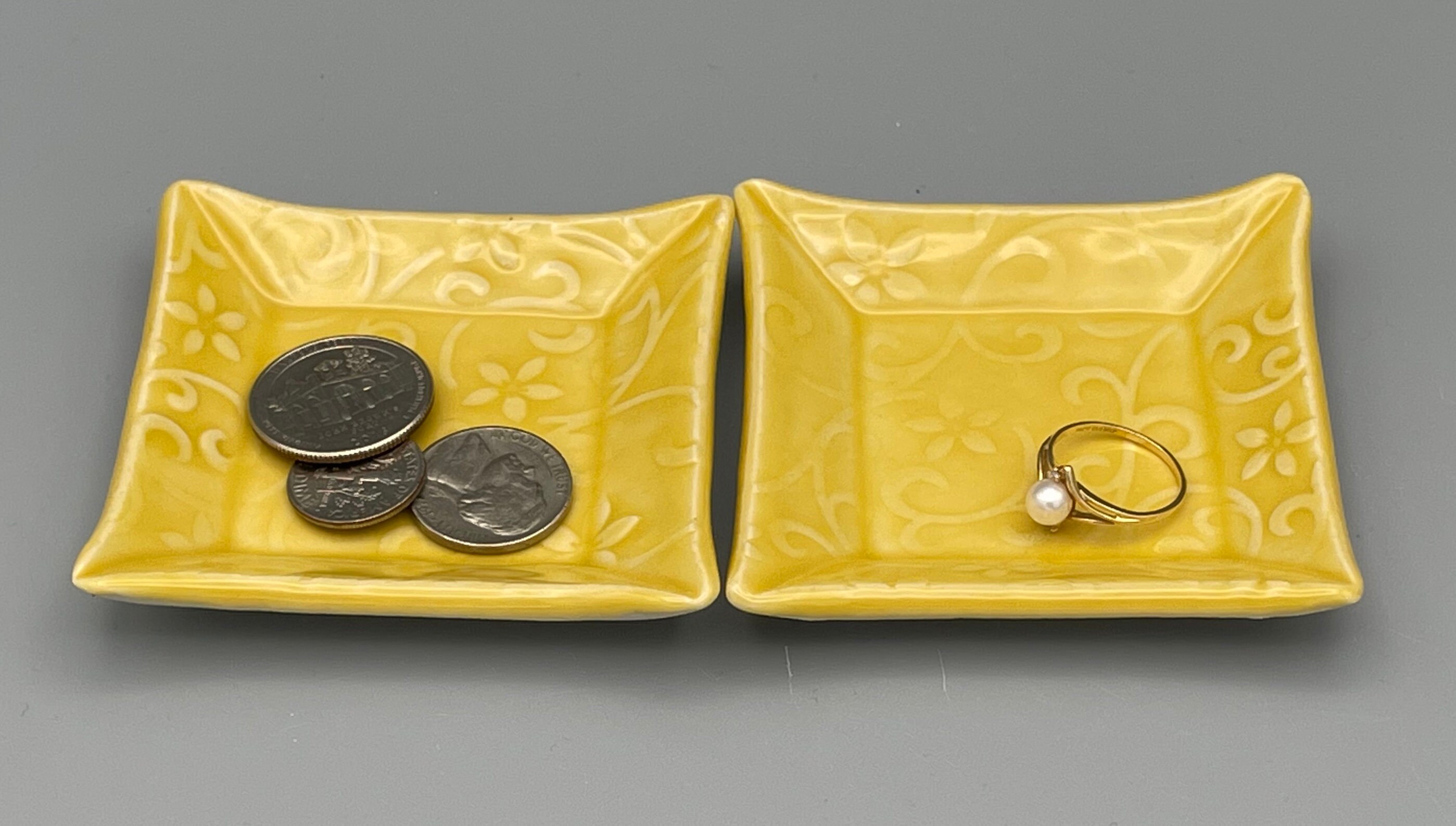 Ceramic square plates. Set of two small handmade ceramic Etsy