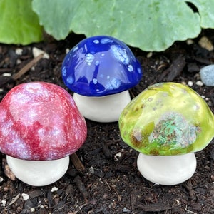 Three hand crafted ceramic toadstools Fabulous Fungi by Fabulousfungi- T482