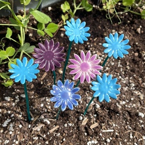 Ceramic flowers, set of seven handmade flowers for home or garden by Fabulousfungi
