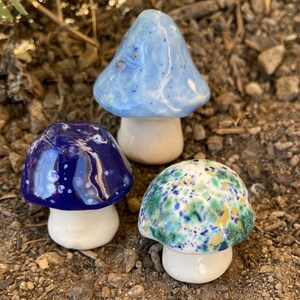 Fairy mushrooms by Fabulousfungi -Three hand crafted ceramic toadstools - T578 Fabulous Fungi. Mushroomcore, Cottagecore,