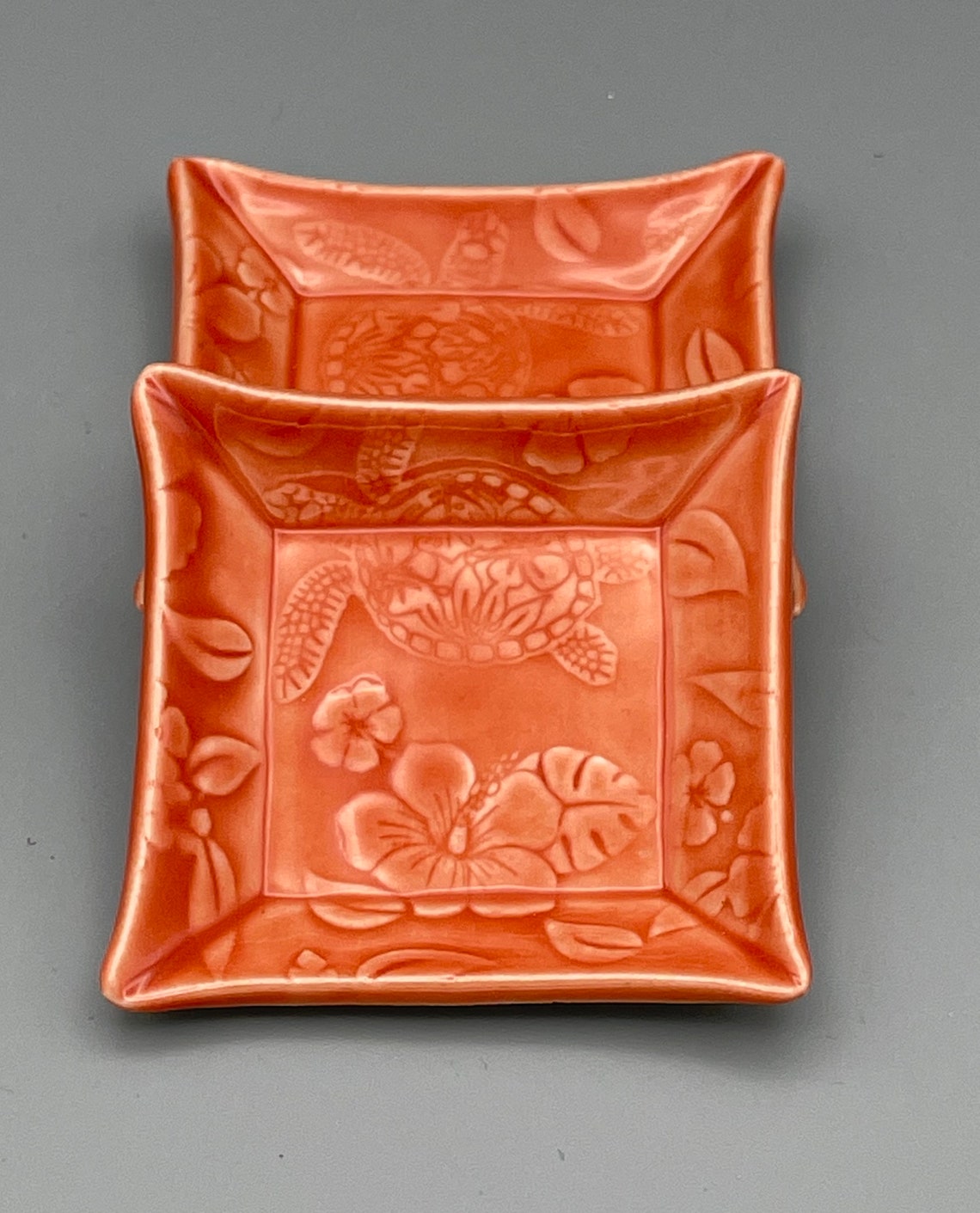 Ceramic square plates. Set of two small handmade ceramic Etsy