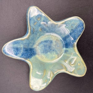 Star shaped plate. Ceramic starfish plate handmade by Fabulousfungi. Beach star plate