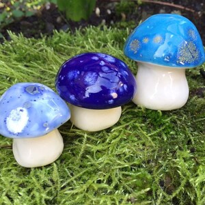 Fairy mushrooms -Three hand crafted ceramic toadstools, Fabulousfungi - T405