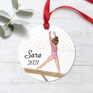 Gymnastics Ornament - Custom Ceramic Ornament - Christmas Gift for Gymnast - Ornaments for Teen Girls