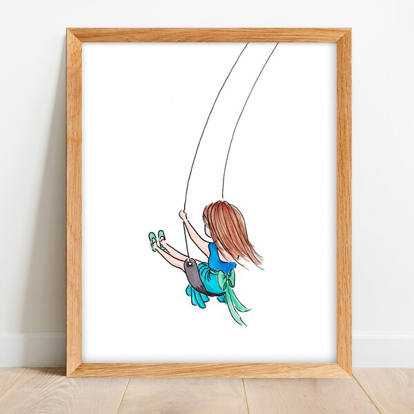 Girl Swinging Etsy