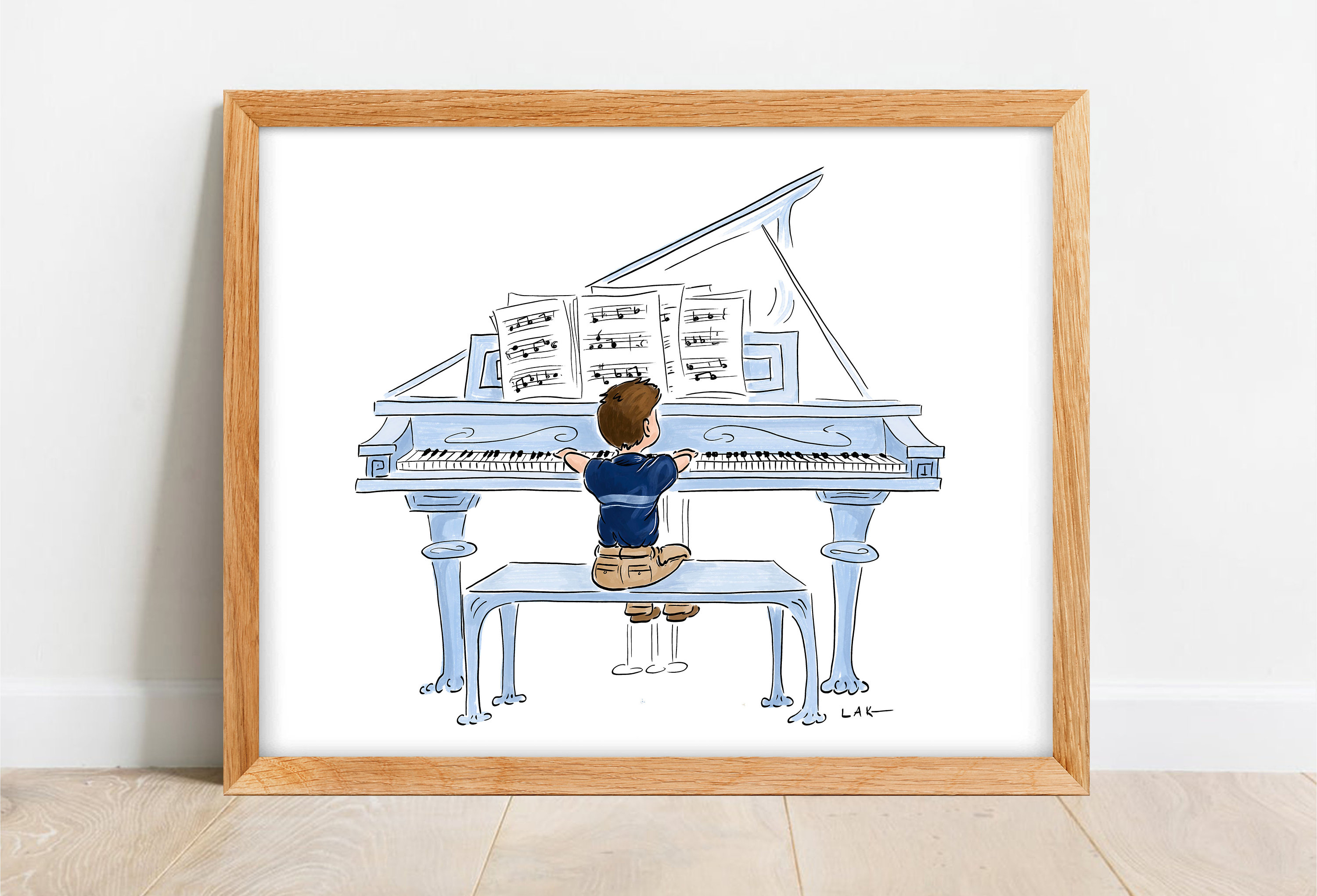 Boy Playing Piano Print Drawing of Boy Musical Drawing Piano Teacher Gift  Grand Piano Player Gift for Pianist Classroom Art - Etsy
