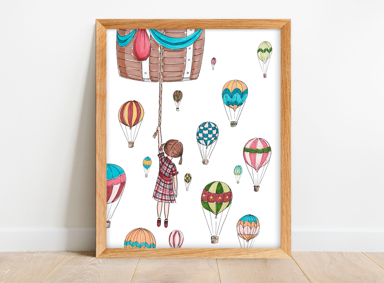 Hot Air Balloon Wall Art Print for Girl&rsquo;s Room Custom Art - Etsy