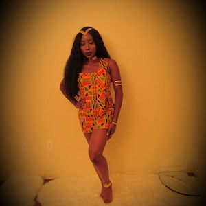 COCOA African Kente Strapless Mini Dress