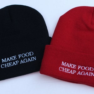 Joe Biden - Make Food Cheap Again Funny Hat Cap Beanie  (Inflation / Recession)  Election 2024