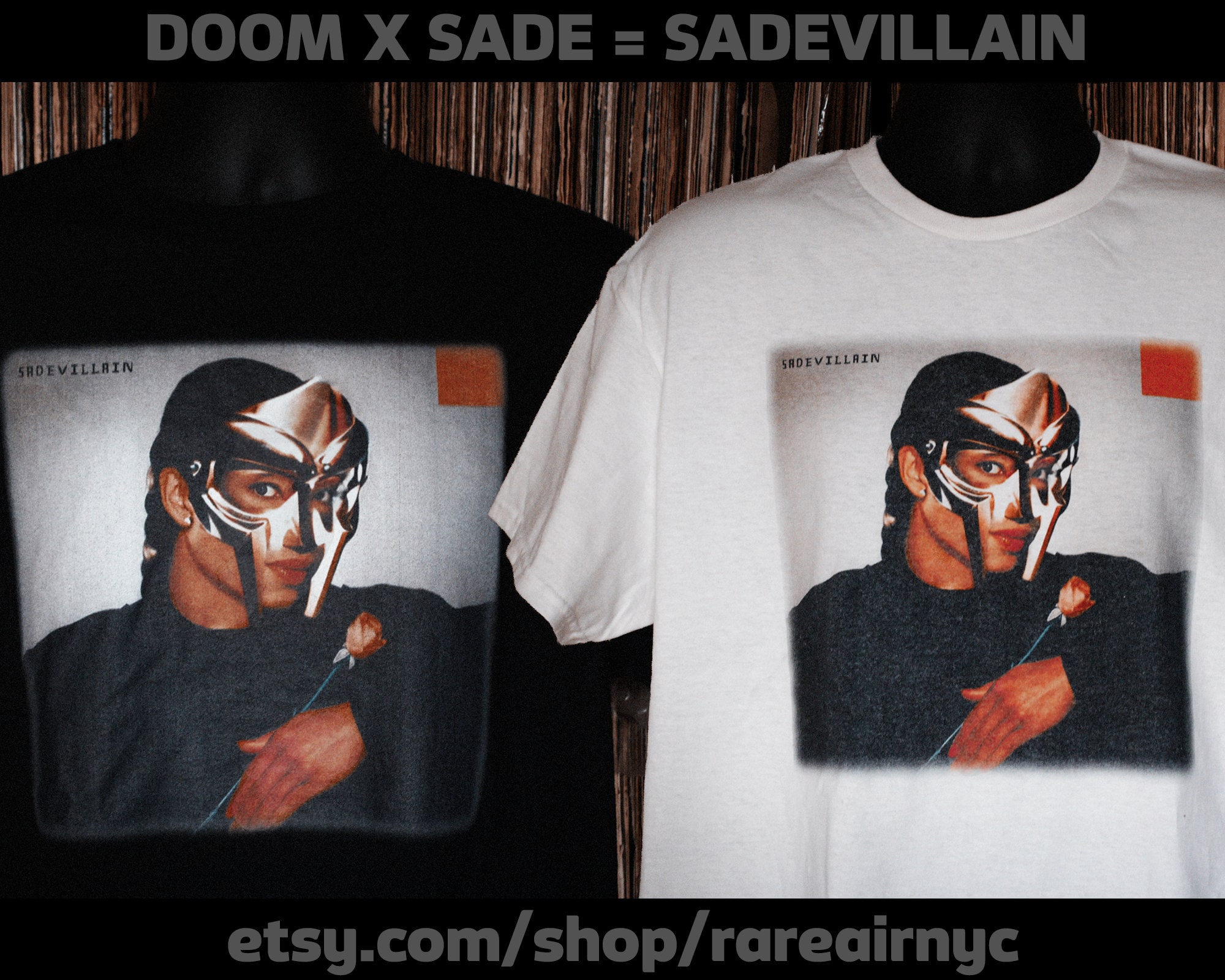 MF DOOM Sadevillain Album Cover Vintage T-shirt - Perfect for Doom
