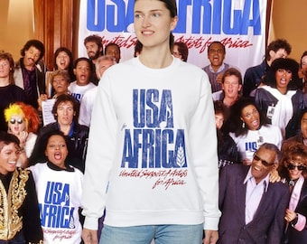 Vintage USA for AFRICA We Are the World Greatest Night in Pop 80s Retro Sweatshirt Jumper as seen on Netflix