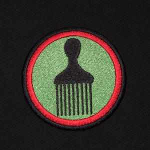Pan African American Afro-Pick RBG Iron-on Patch