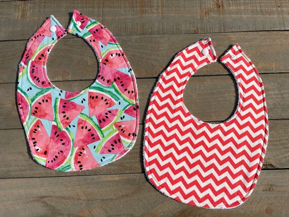 Watermelon Wonder Bib Set, Watermelon Bibs, Summer Bibs, Girl Baby