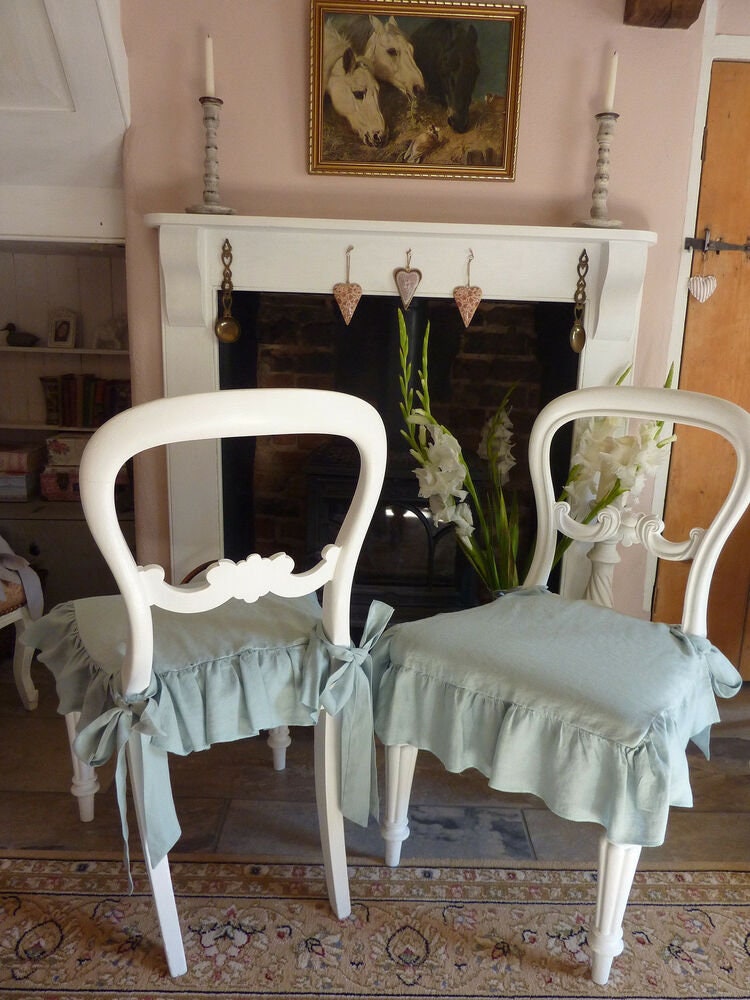 CUSTOM Chair seat cover Pleated Ruffles Tailored Your fabric Etsy