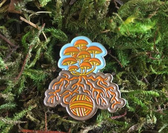 Yarn Mushrooms Enamel Pin