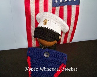 Marine's Dress Blues Hat PDF pattern