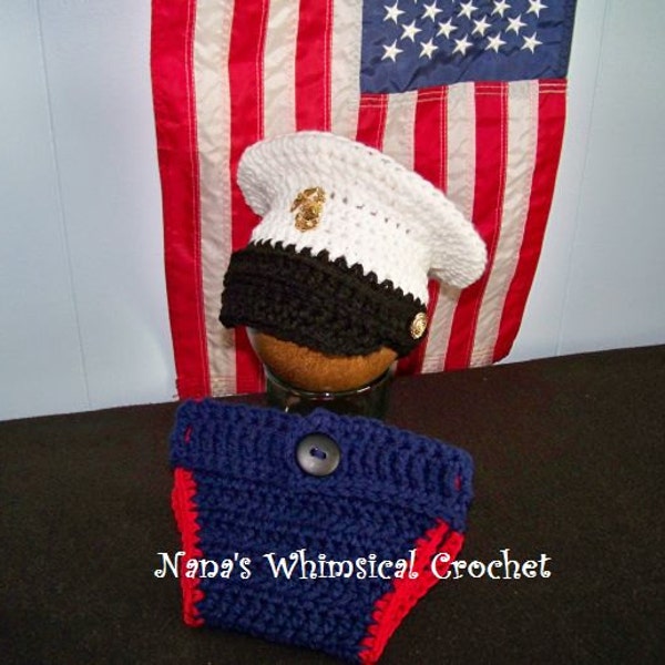 Patron PDF bonnet bleu marine de la marine