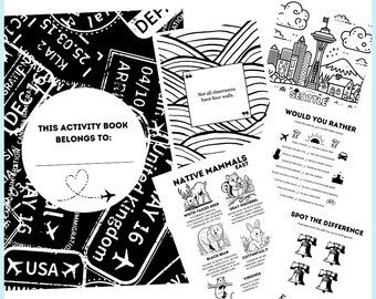 Libro de actividades de viajes para niños de EE. UU. - Descarga imprimible