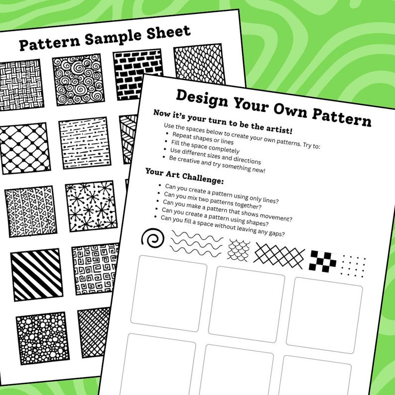 Zentangle-inspired Sample Pattern Sheet - Etsy