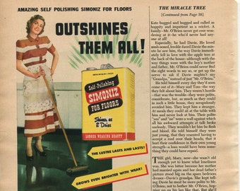 Simoniz für Fußböden Erstaunliche Selbstpolitur für Fußböden überstrahlt alle Kosten weniger 1949 Vintage antike Werbung