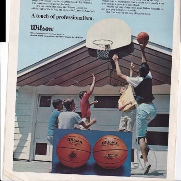 Wilson Professional Basketballs 1968 Antique Sport Vintage Antique Advertisement