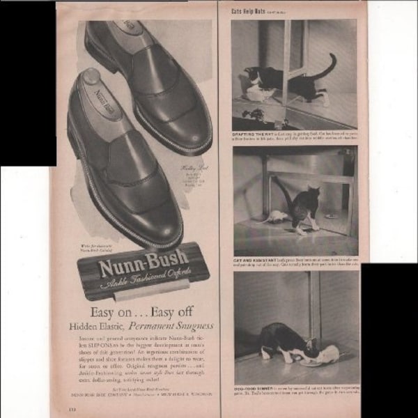 Nunn-Bush Tobillo Moda Oxfords Zapatos de hombre 1951 Anuncio antiguo