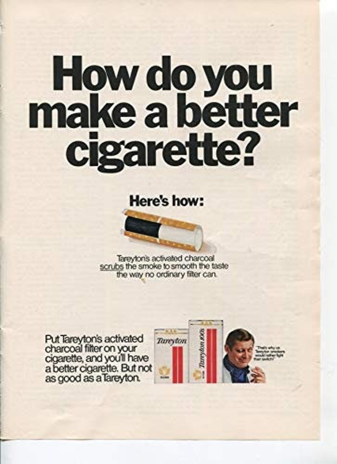 Tareyton Cigarettes Activated Charcoal Filter How Do You Make Etsy