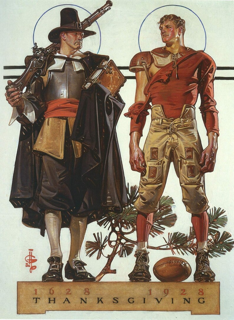 Thanksgiving Football J. C. Leyendecker Print Art Print 8 in X 10 in ...