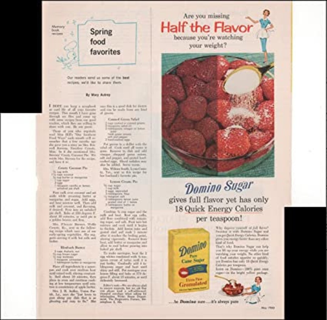 Domino Pure Cane Sugar Gives Full Flavor yet Has Only 18 Calories per