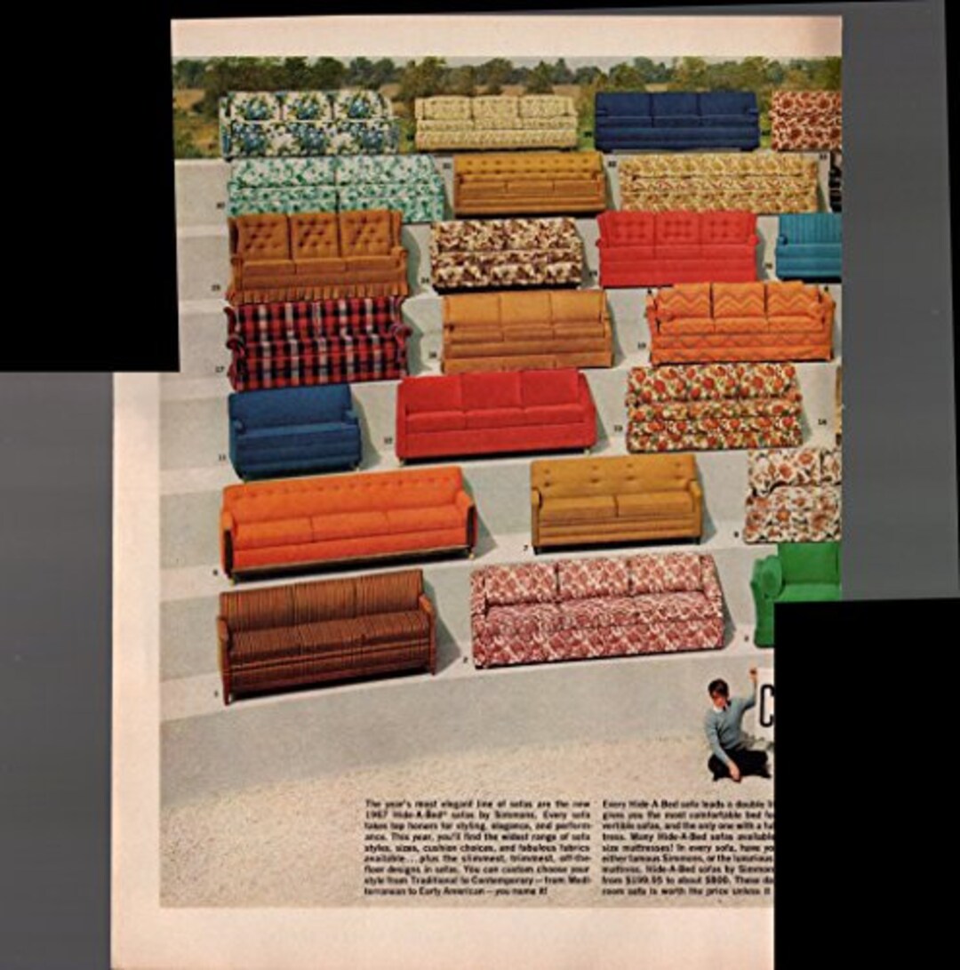 Hide a bed Sofa by Simmons Class of 1967 2 Page 1967 Antique