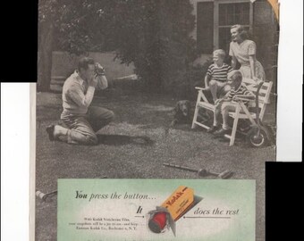 Kodak Film You Press The Button It Does The Rest Photography 1948 Vintage Antique Advertisement