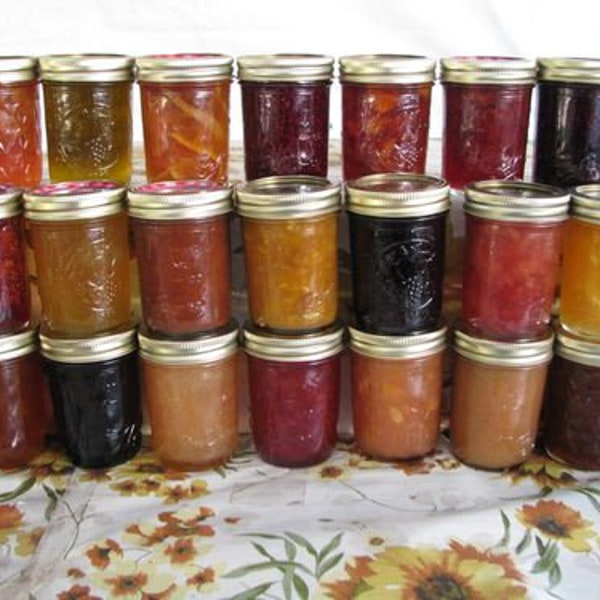 Jam/Jelly/Honey Gift Boxes 12 (1/2 Pint Each) 8 Oz Size Assorted Flavors Arkansas Grown And Made Organic Great Gift Idea!