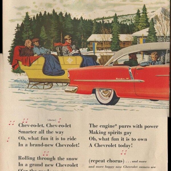 Chevrolet Chevrolet Smarter All The Way Oh What Fun It Is To Ride In A Brand-New Chevrolet 2 Page 1954 Vintage Antique Advertisement