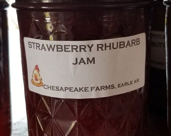 Strawberry Rhubarb Jam 8 Oz Size Arkansas Grown And Made Organic Great Gift Idea!