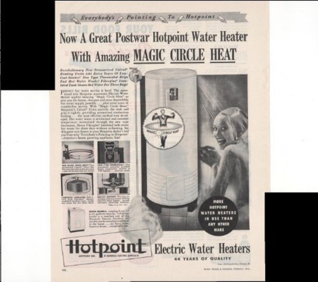 Hotpoint Electric Water Heaters 44 Years of Quality Magic Etsy