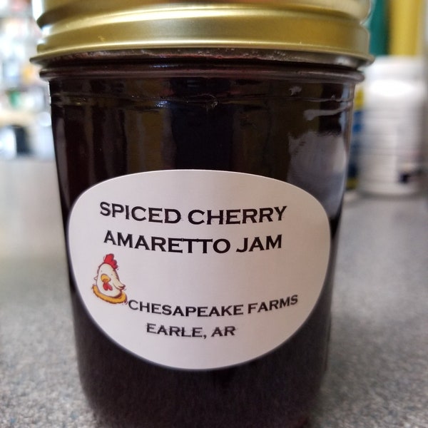 Spiced Cherry Amaretto Jam 8 Oz Size Arkansas Grown And Made Organic Great Gift Idea!