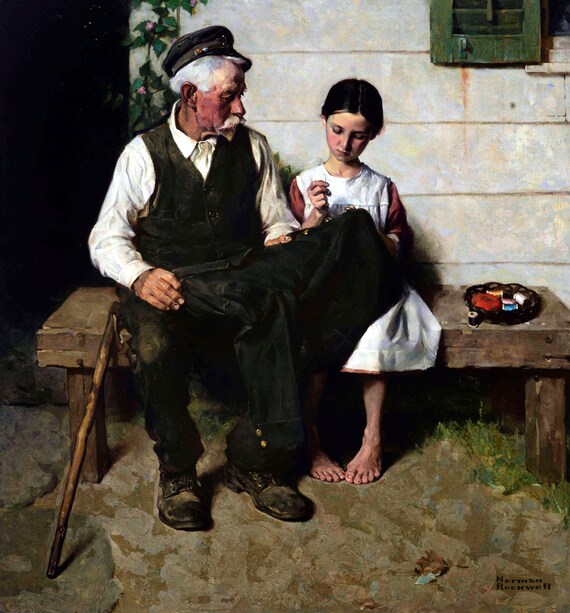 The Lighthouse Keeper's Daughter Norman Rockwell Portrait Etsy