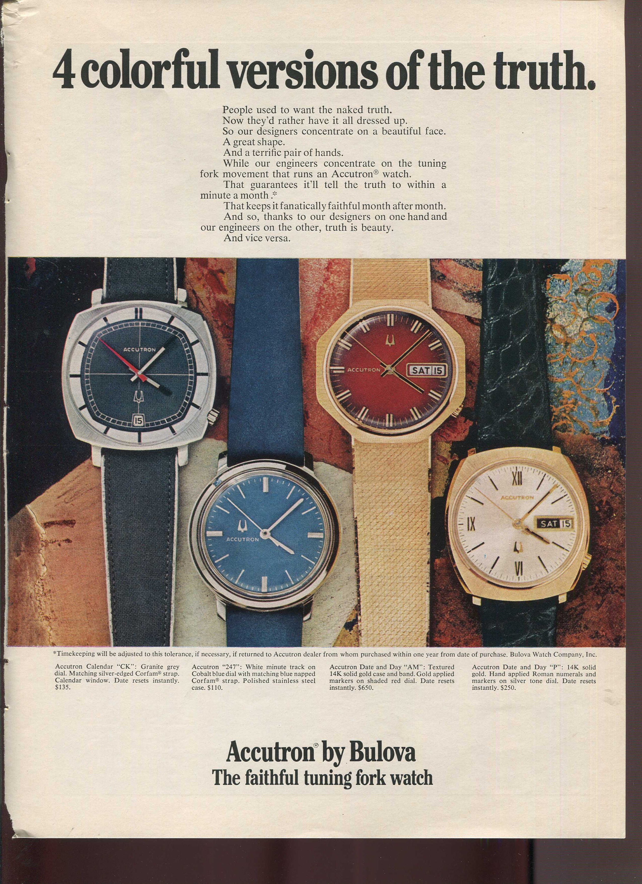 Accutron by Bulova the Faithful Tuning Fork Watch 4 Colorful Etsy