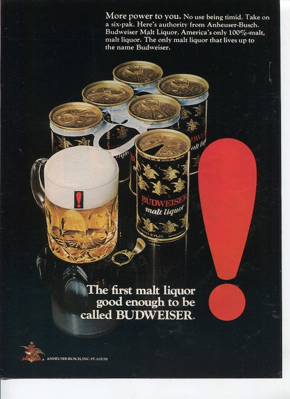 Budweiser Malt Liquor the First Malt Liquor Good Enough to Be Etsy