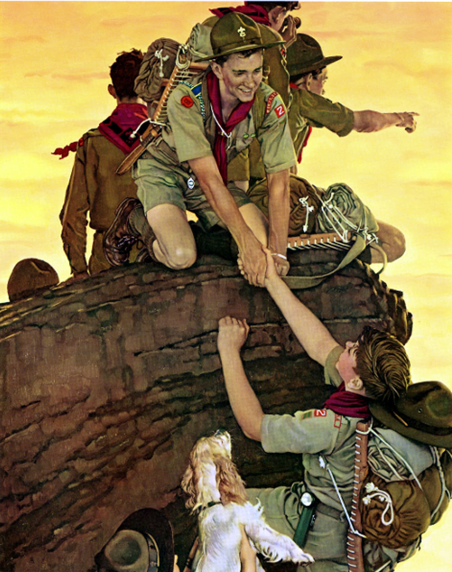 Boy Scout All Together Norman Rockwell Art Print 8 in X 10 in Unmatted