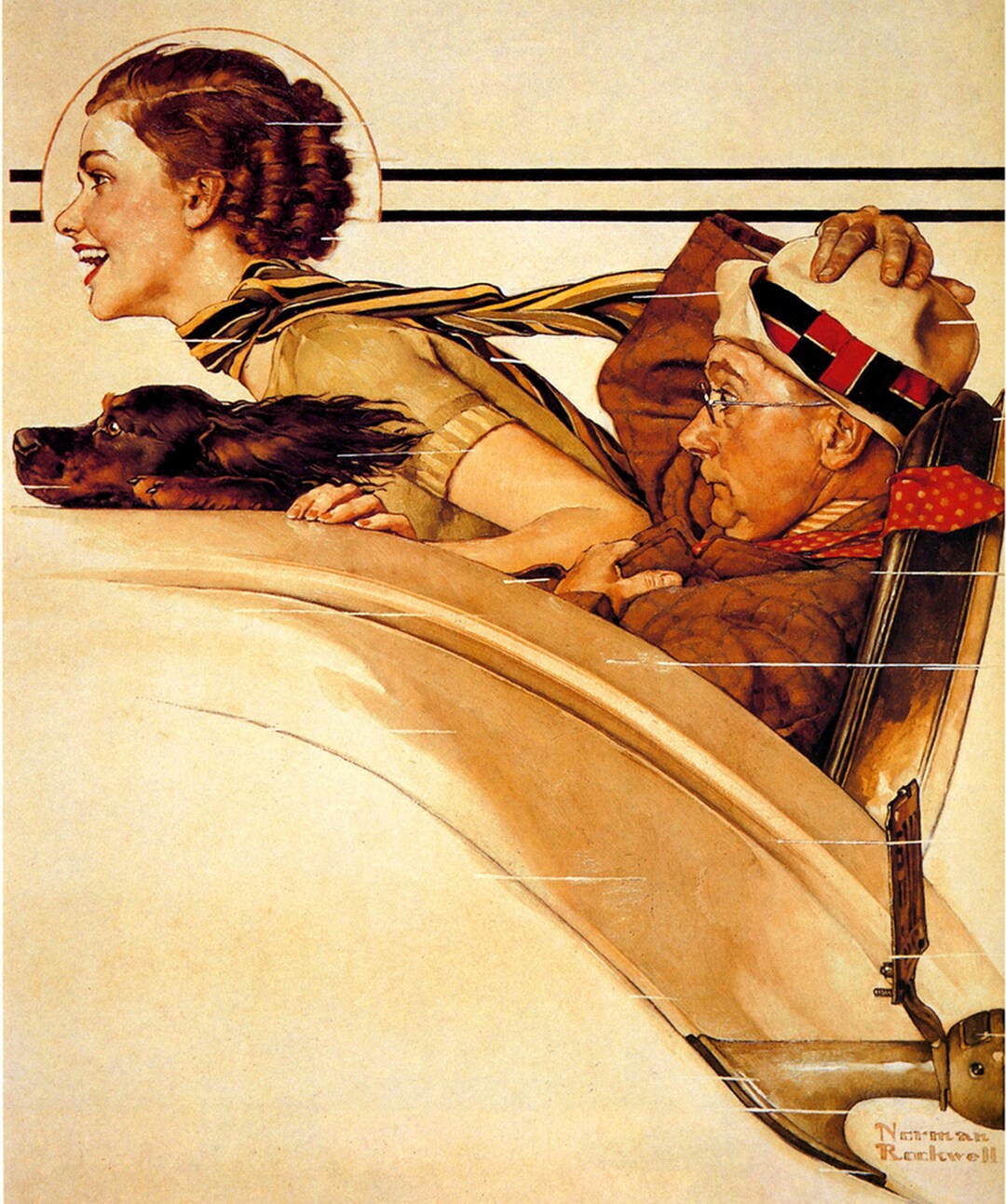 Norman Rockwell Rumble Seat Art Print 8 in X 10 in Unmatted, Unframed