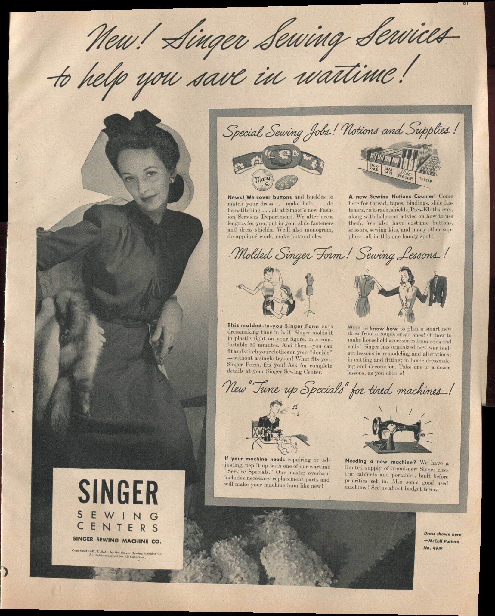 Singer Sewing Centers to Help You Save in Wartime Notions and Etsy