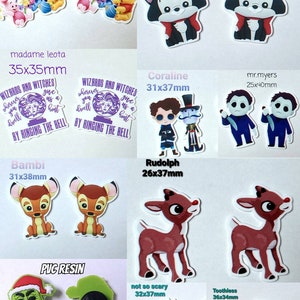 May include: A collection of colourful, cartoon character iron-on patches. The patches feature characters such as Winnie the Pooh, Figaro the Cat, Bambi, Rudolph the Red-Nosed Reindeer, and more. The patches are all different sizes, ranging from 25mm to 40mm. The patches are ideal for adding a touch of whimsy to clothing, bags, or other accessories.