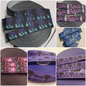 6 Designs: 7/8&quot; (22mm) Spooky Mansion Inspired Grosgrain Ribbon (BTY)
