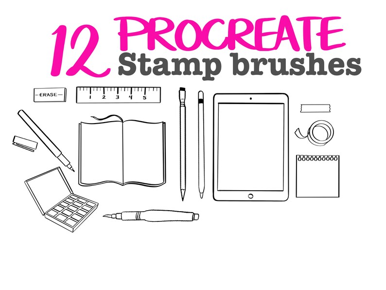 Procreate Bullet Journal Stamp Set Procreate Brushes Full Procreate Brush Set of Journaling Doodles