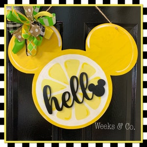 Mickey Inspired Hello Lemon Mouse Front Door Front Porch