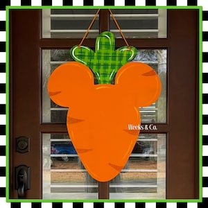 Spring Carrot inspired Mickey Door Hanger Front Door Mickey Mouse